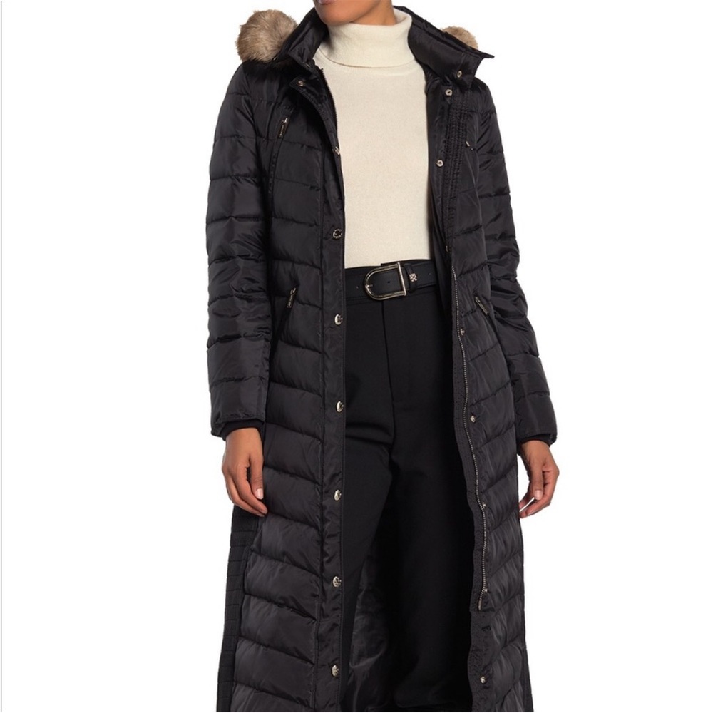 Michael Kors puffer maxi jacket-faux fur hood